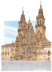 Santiago de Compostela. Westfassade. Spanien
